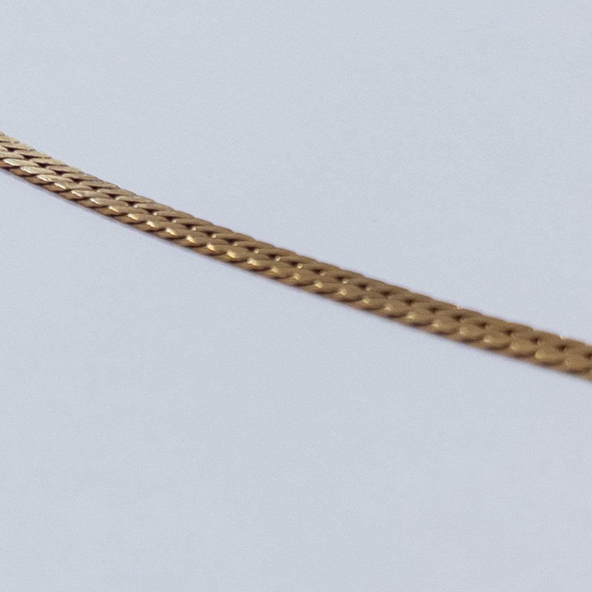 14K Gold V-Neck Herringbone Necklace