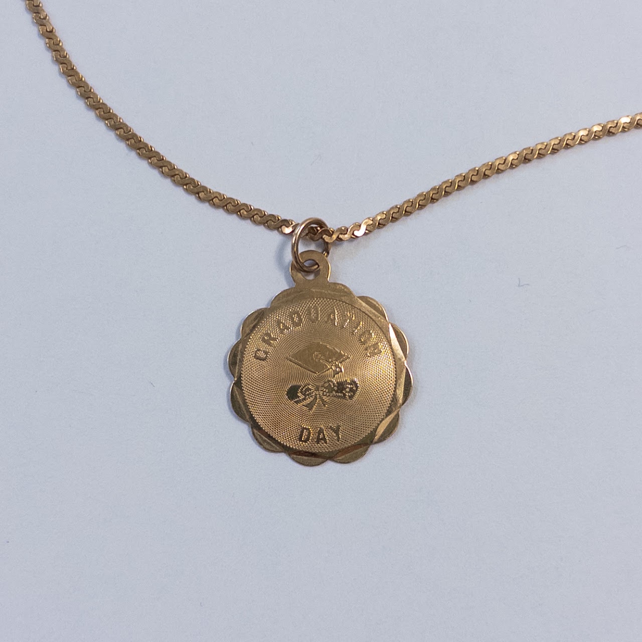 14K Gold 'S' Chain Necklace and Pendant