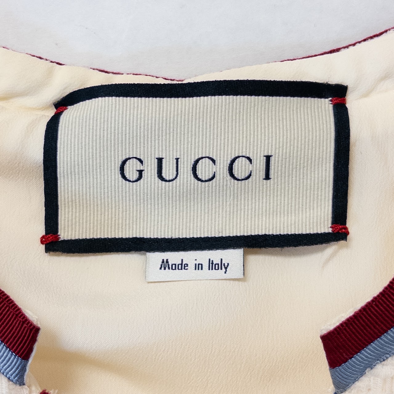 Gucci Grosgrain Trimmed Wool Blend Mini Dress