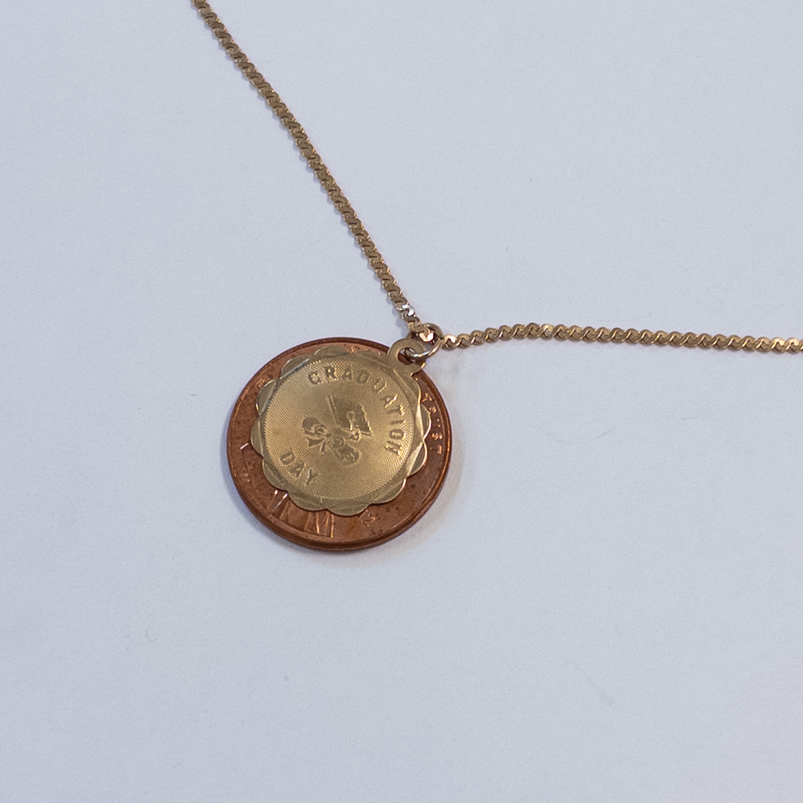 14K Gold 'S' Chain Necklace and Pendant