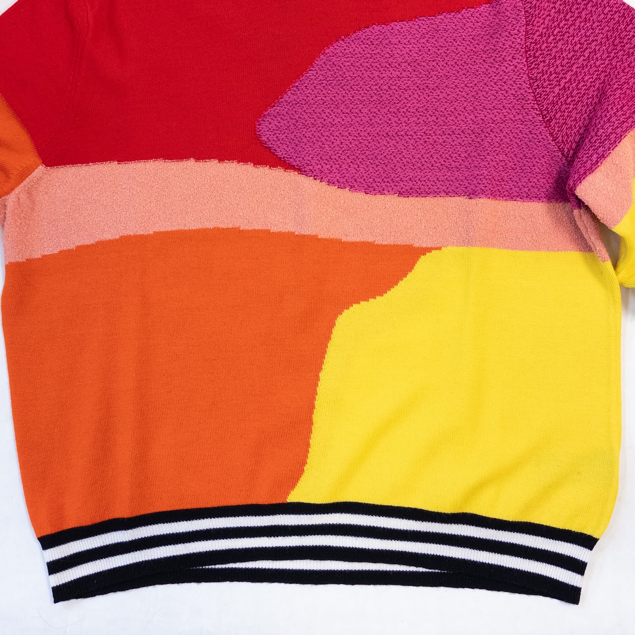 Paul Smith Color Block Textured Knit Sweater