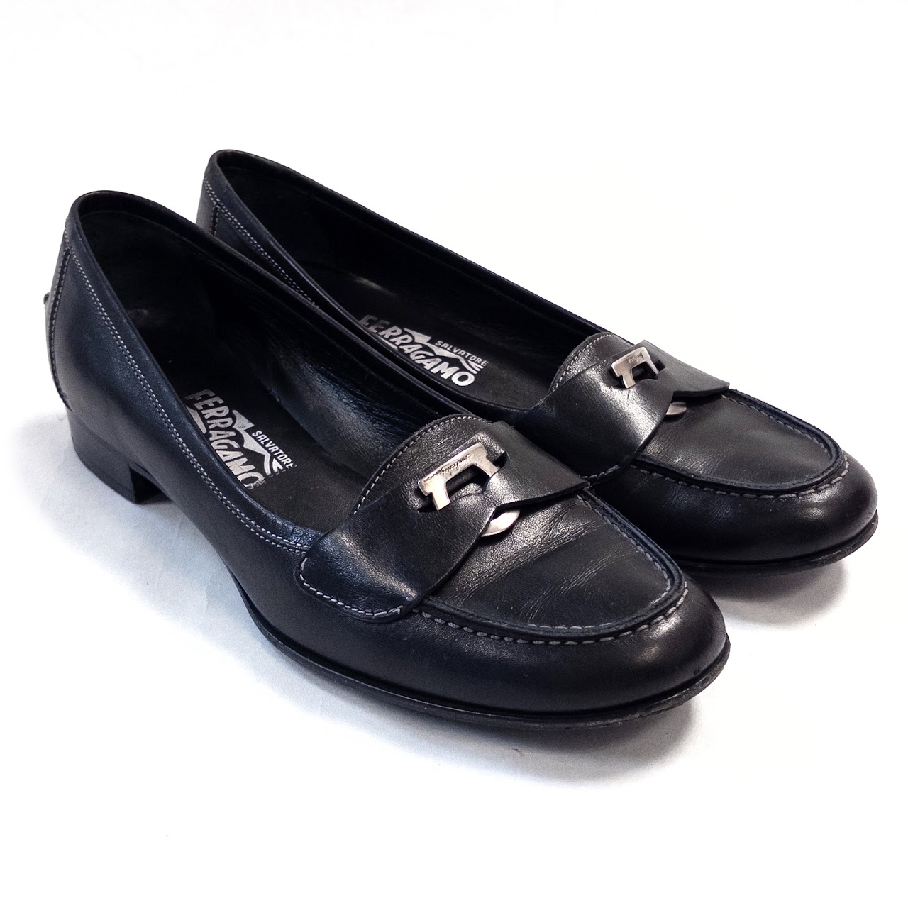 Salvatore Ferragamo Contrast Stitched Loafers