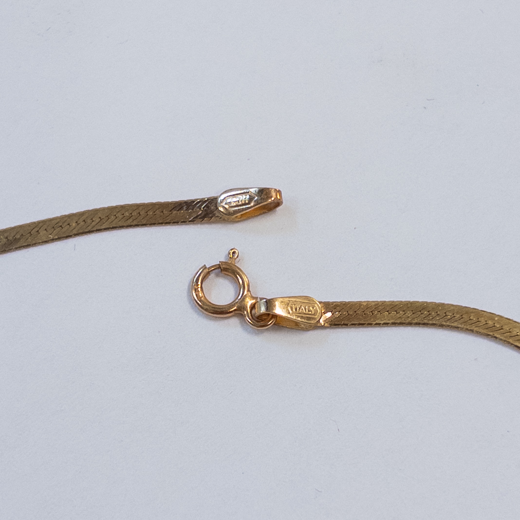 14K Gold Herringbone Necklace