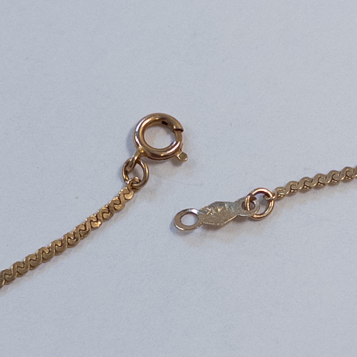 14K Gold 'S' Chain Necklace and Pendant