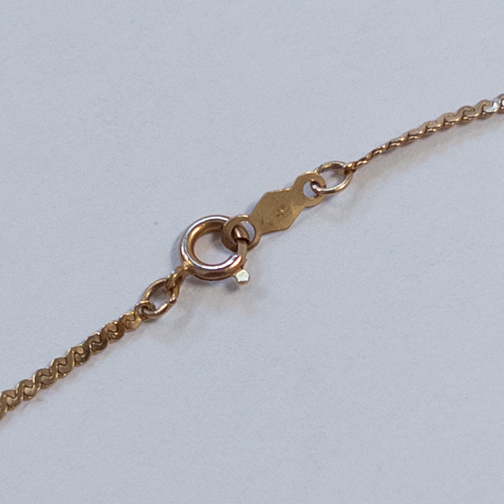 14K Gold 'S' Chain Necklace and Pendant