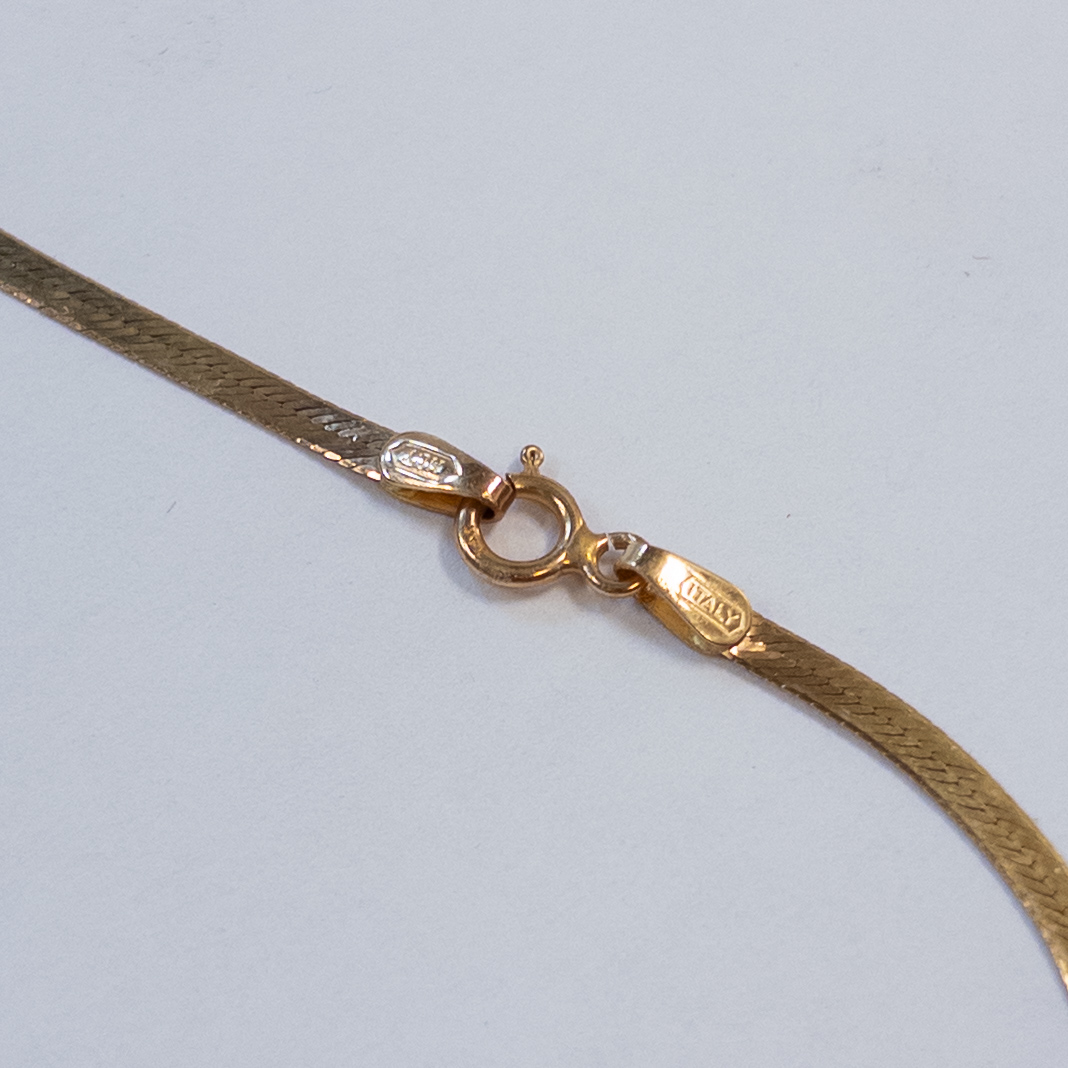 14K Gold Herringbone Necklace