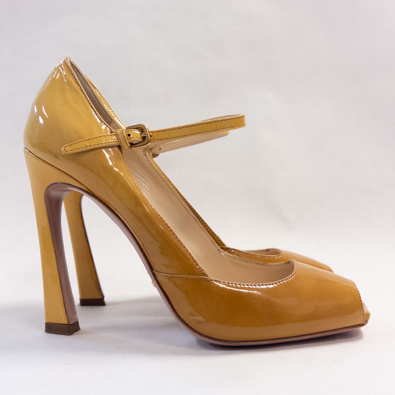 Prada Patent Leather Peep Toe Pumps