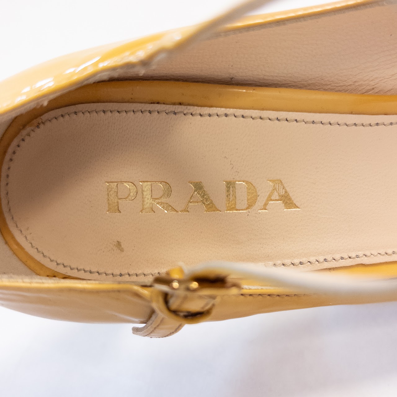 Prada Patent Leather Peep Toe Pumps