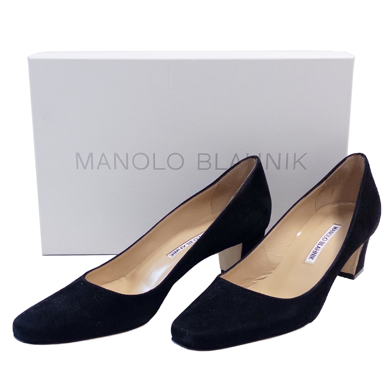 Manolo Blahnik Okkatopla Block Heel Pumps