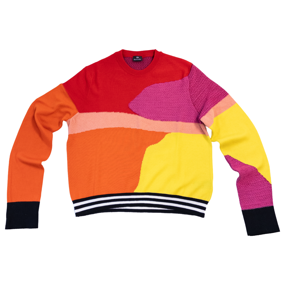 Paul Smith Color Block Textured Knit Sweater