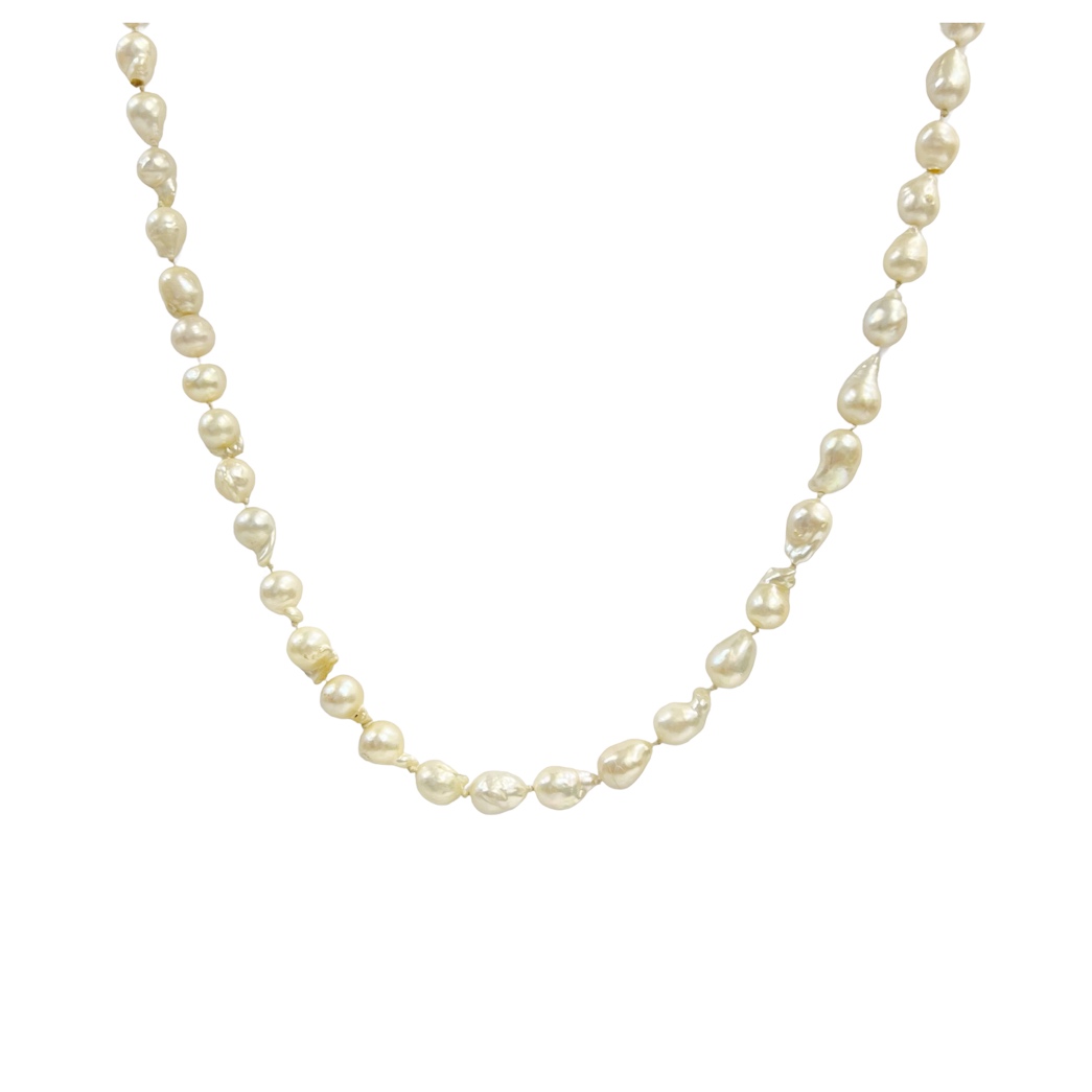 Pearl and 14K Gold 34" Strand Necklace