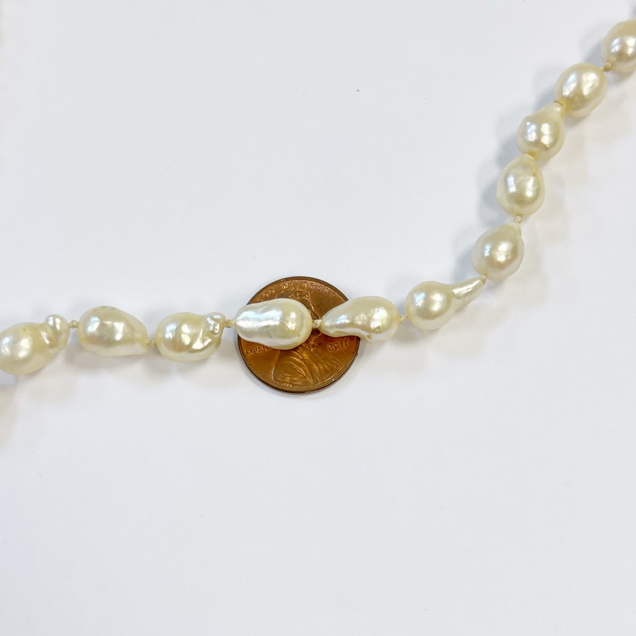 Pearl and 14K Gold 34" Strand Necklace