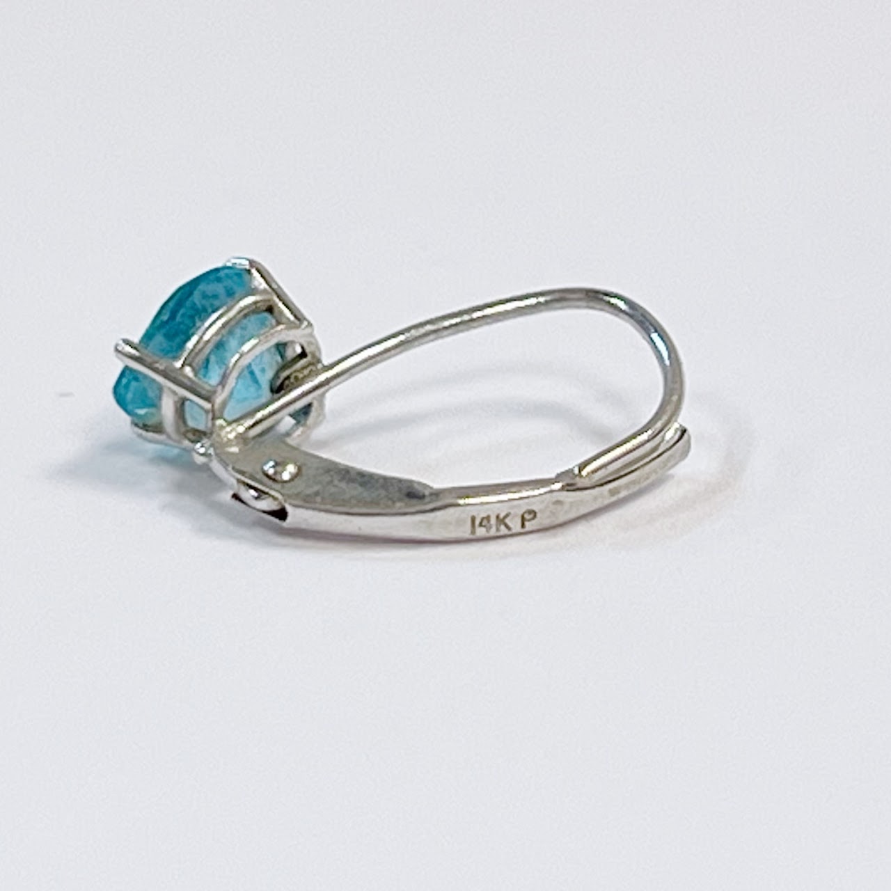 14K White Gold and Aquamarine Earrings