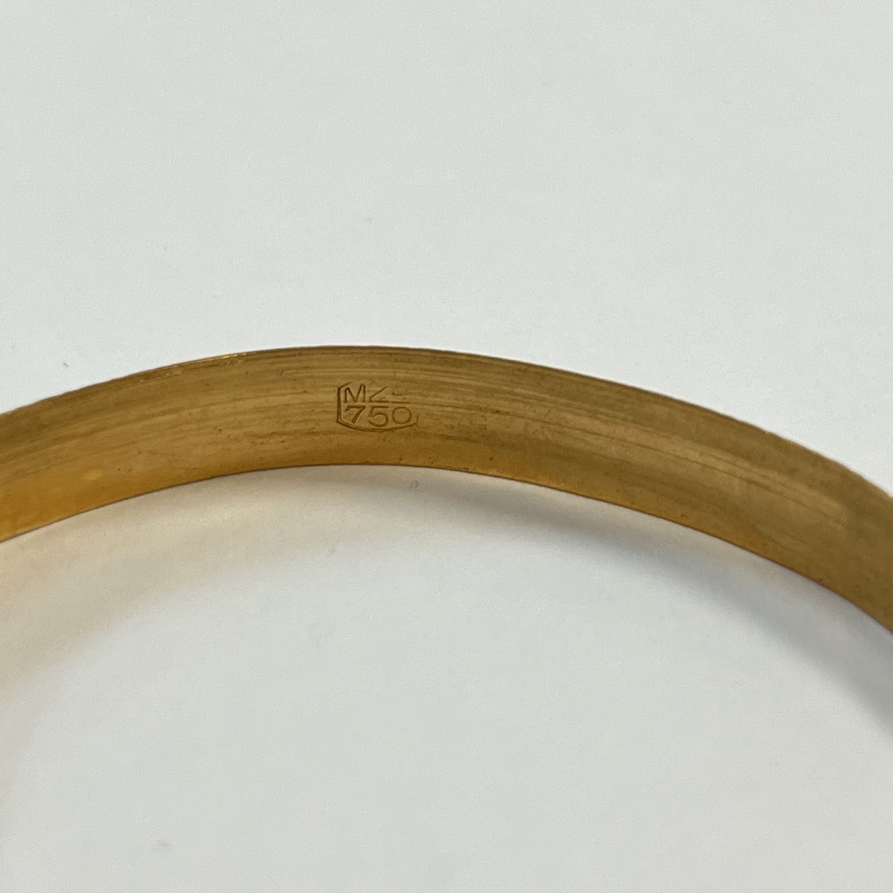 18K Gold Etched Bangle Bracelet