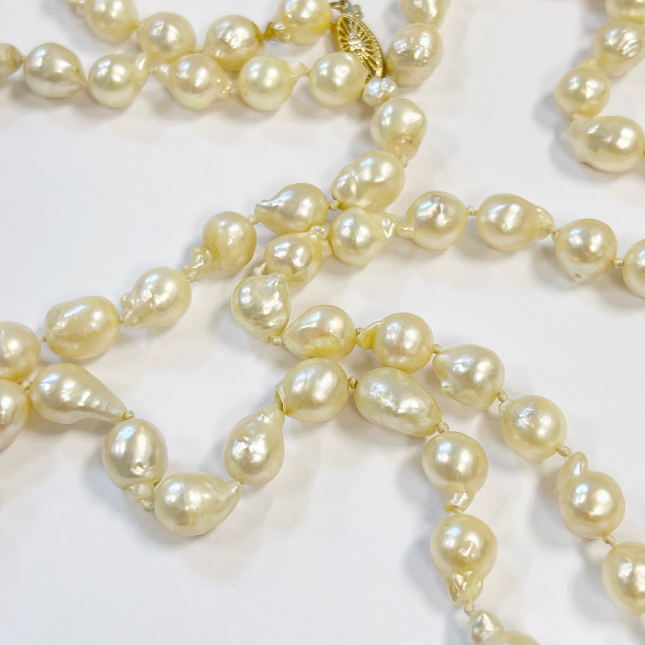 Pearl and 14K Gold 34" Strand Necklace