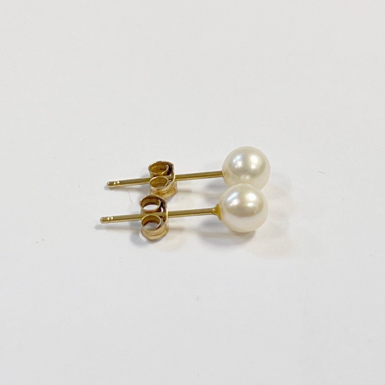 14K Gold and Pearl Stud Earrings