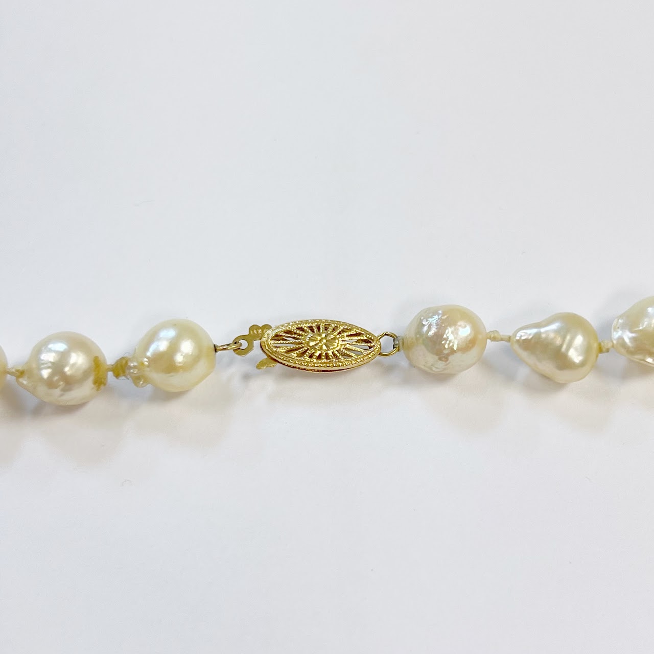 Pearl and 14K Gold 34" Strand Necklace