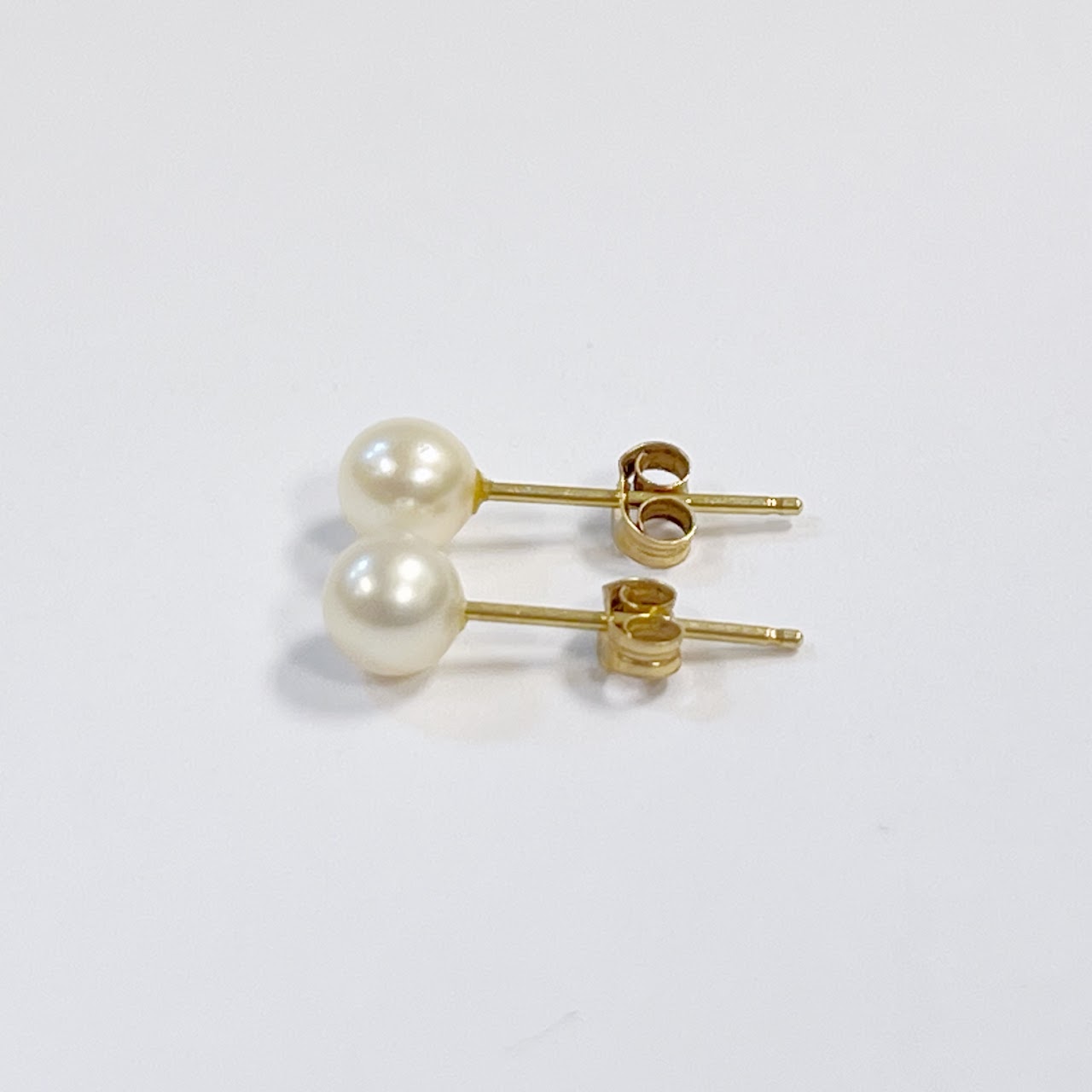 14K Gold and Pearl Stud Earrings