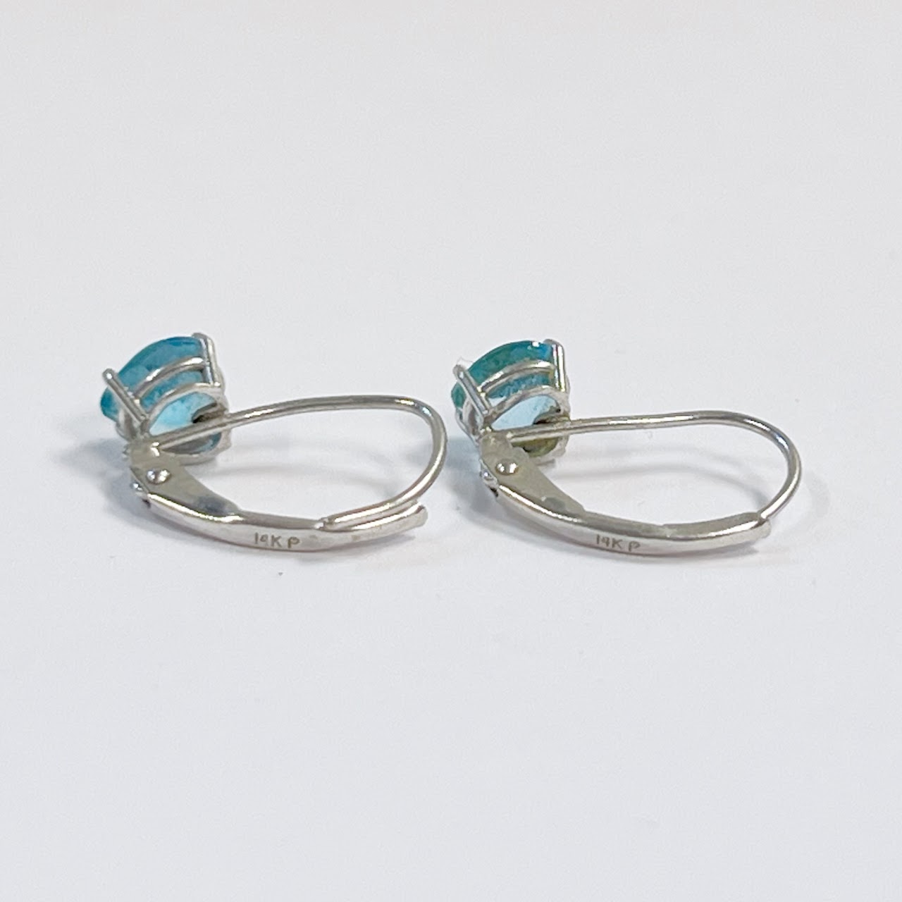 14K White Gold and Aquamarine Earrings