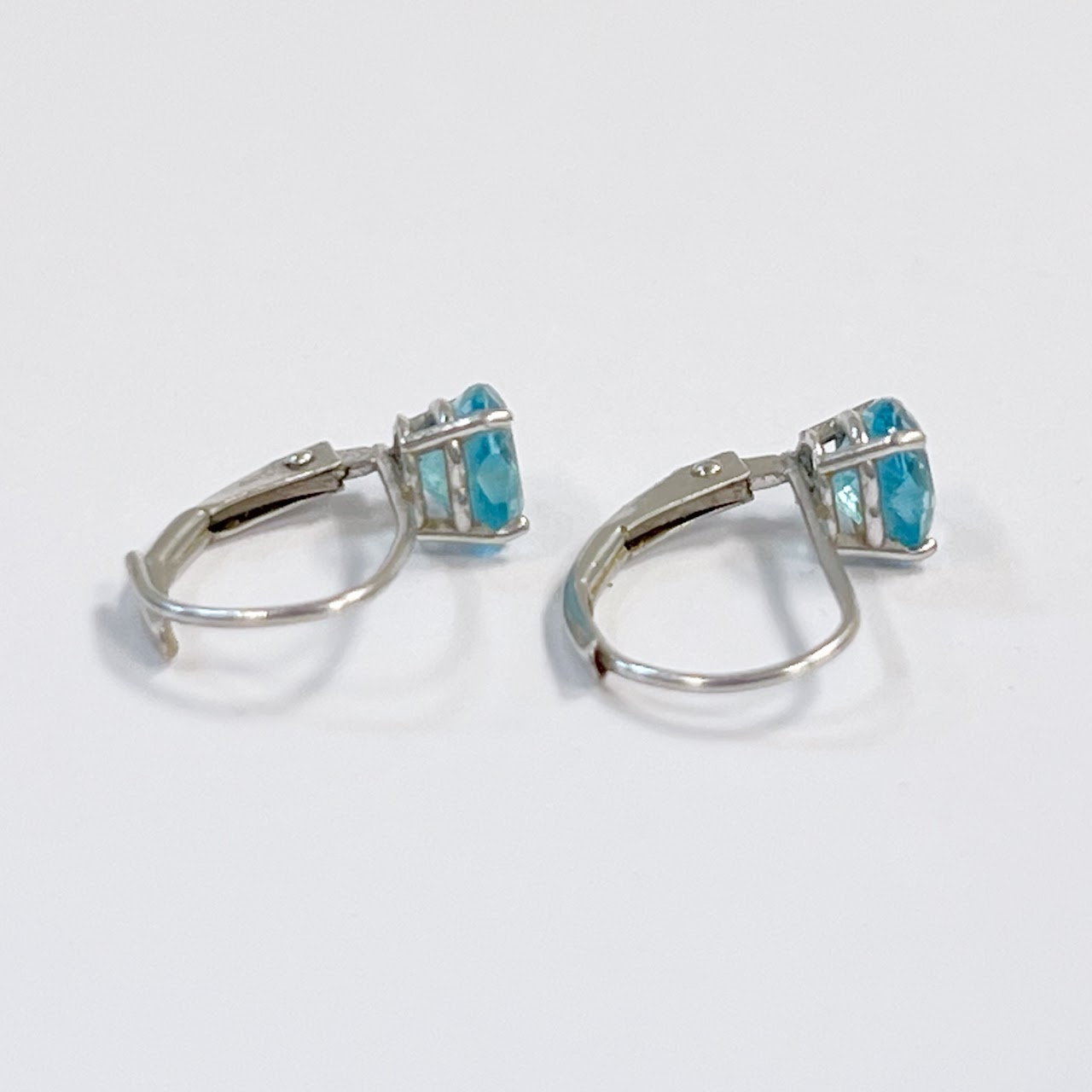 14K White Gold and Aquamarine Earrings