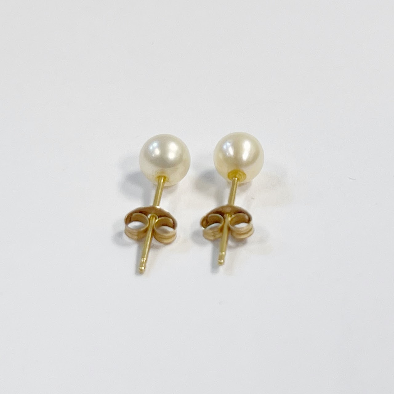 14K Gold and Pearl Stud Earrings