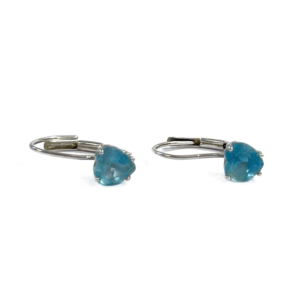 14K White Gold and Aquamarine Earrings