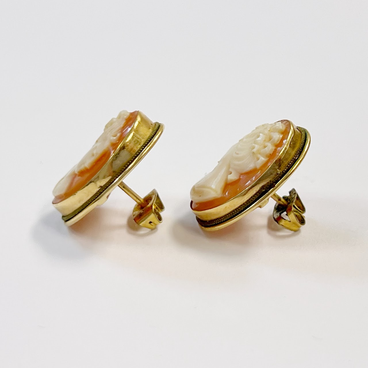 14K Gold Cameo Earrings