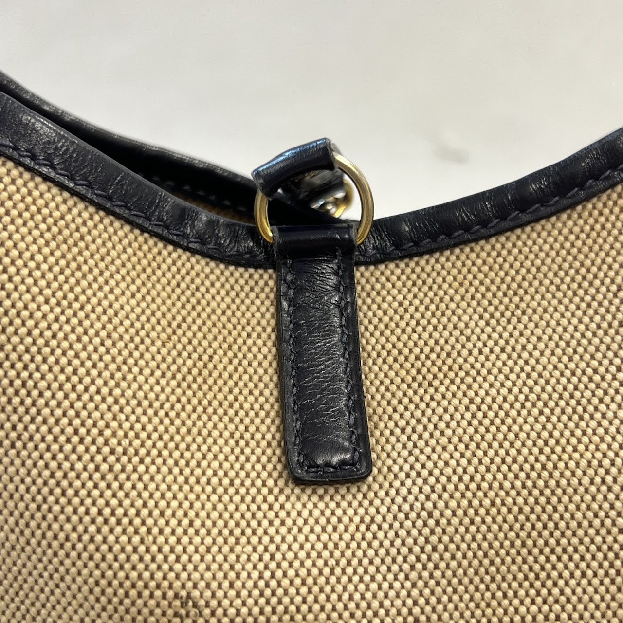 Hermès Vintage Trim Canvas Shoulder Bag