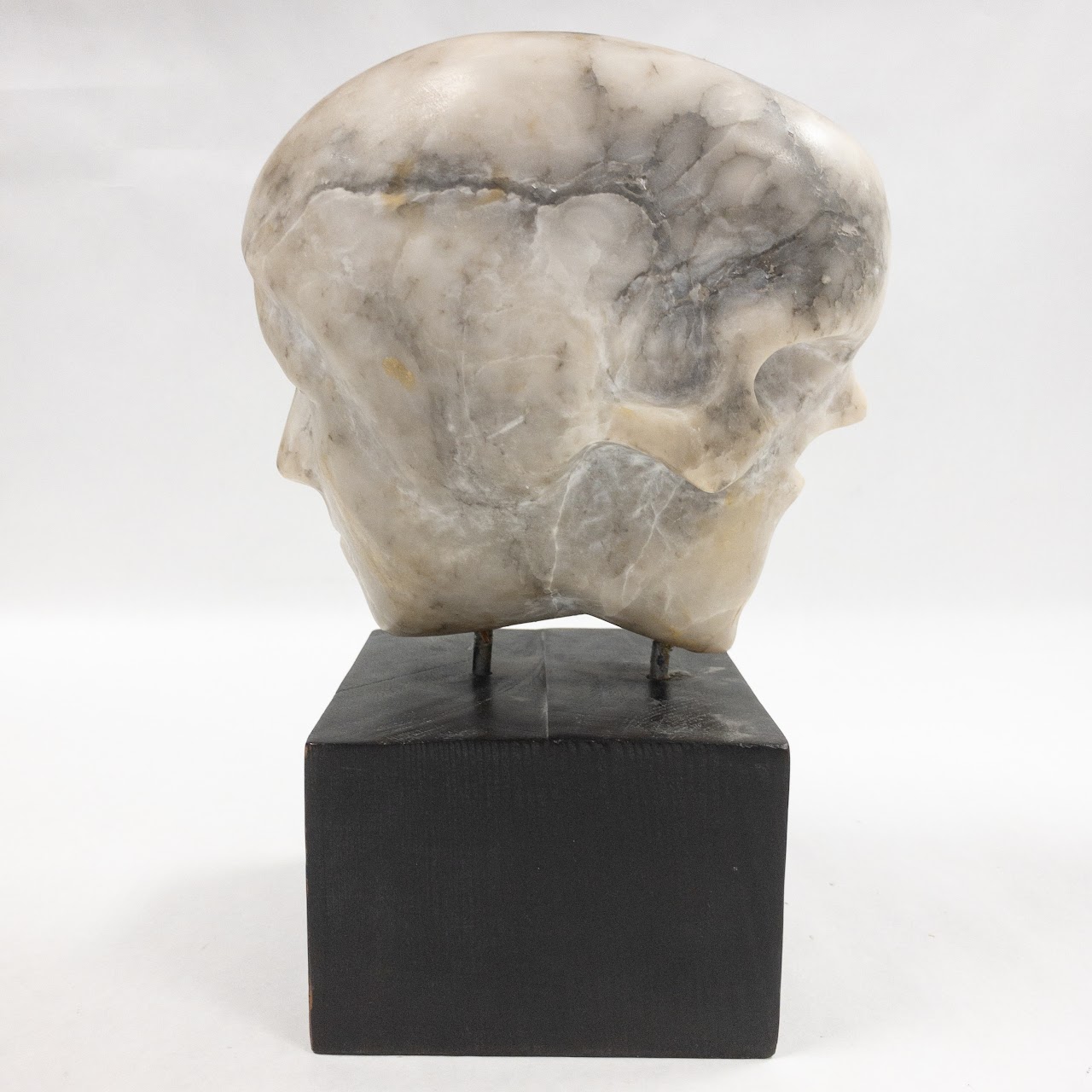 Skull and Face Double Sided Marble Sculpture