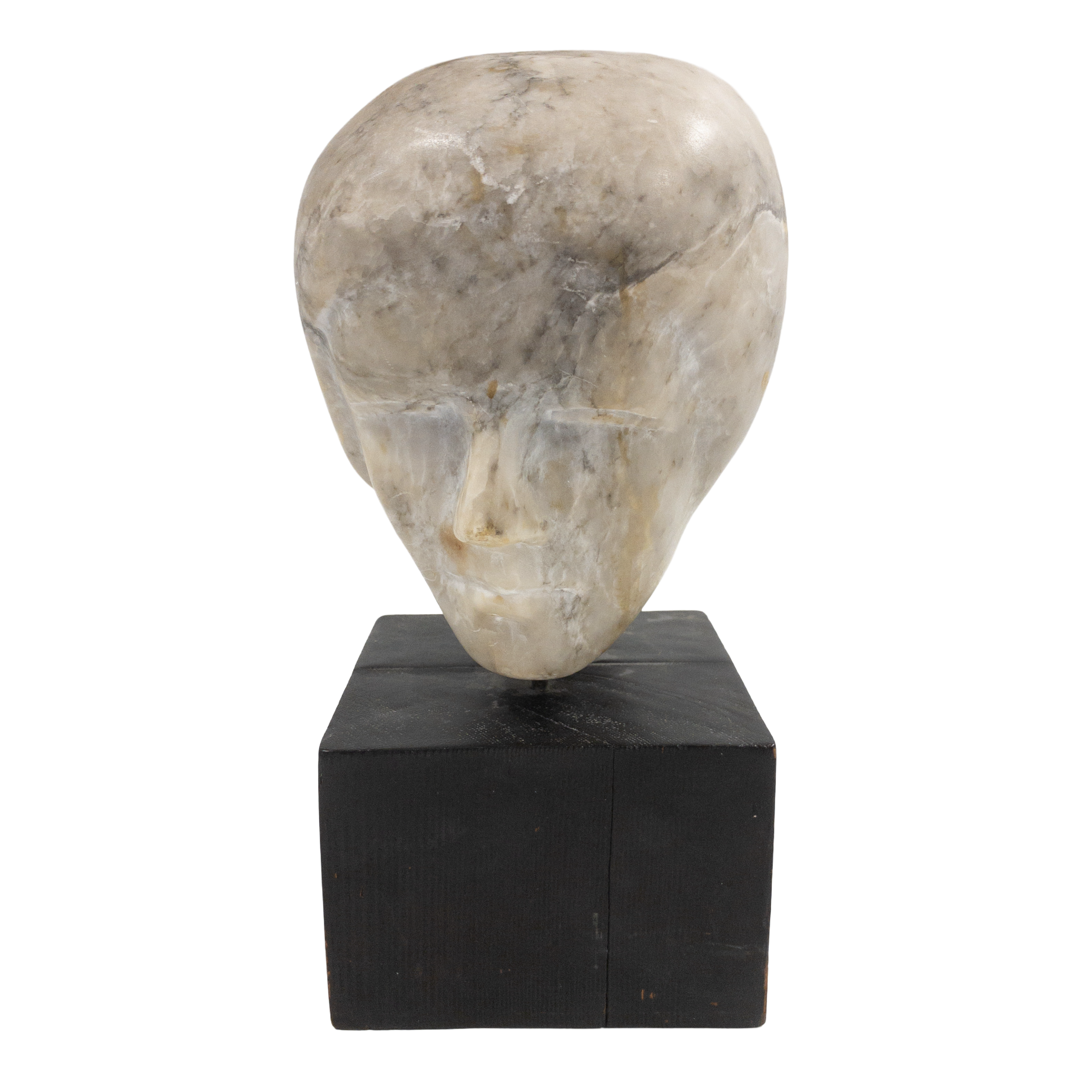 Skull and Face Double Sided Marble Sculpture