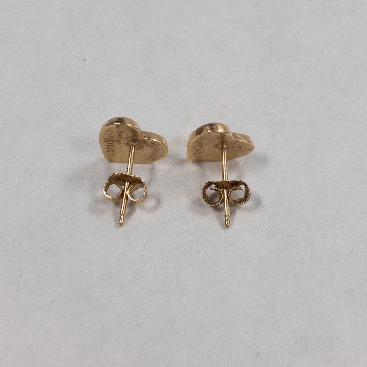 14K Gold Heart Earrings