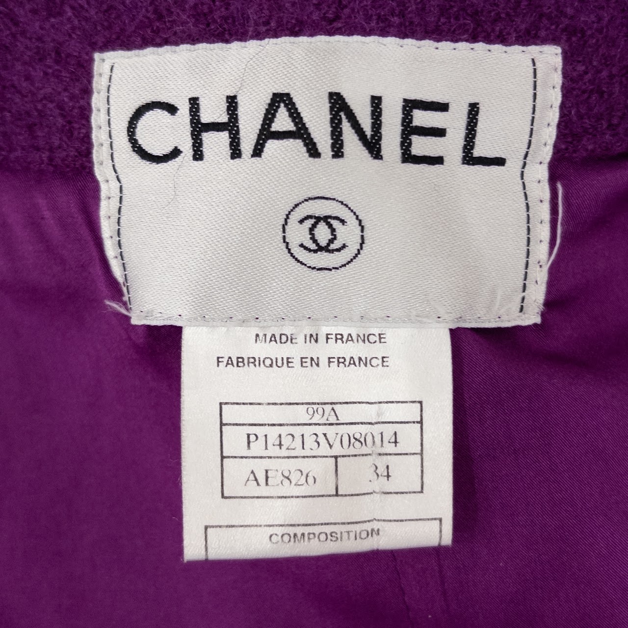 Chanel Purple Wool Jacket