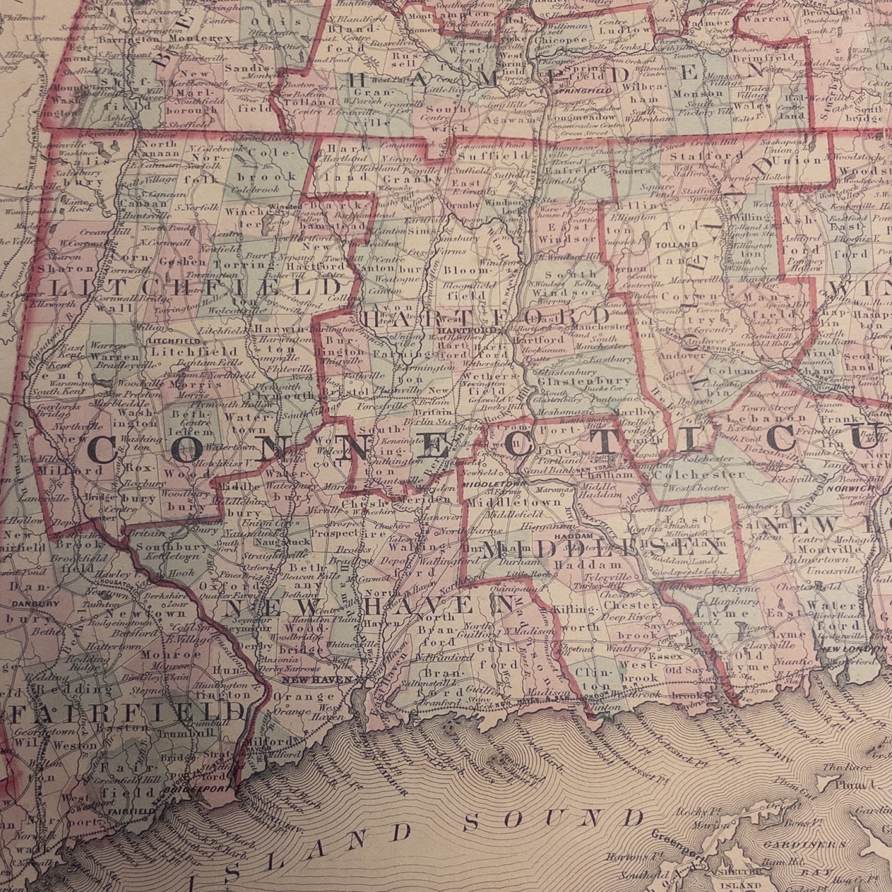 Civil War Era 'Johnson's Massachusetts, Connecticut, and Rhode Island' Map, Circa 1864