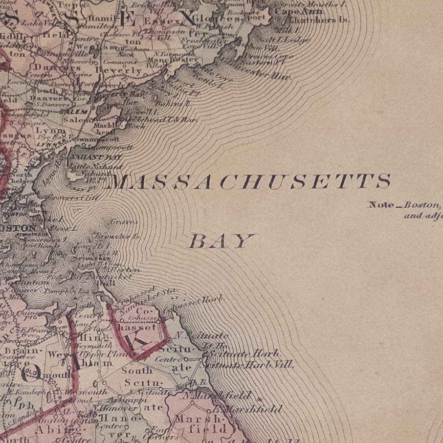 Civil War Era 'Johnson's Massachusetts, Connecticut, and Rhode Island' Map, Circa 1864