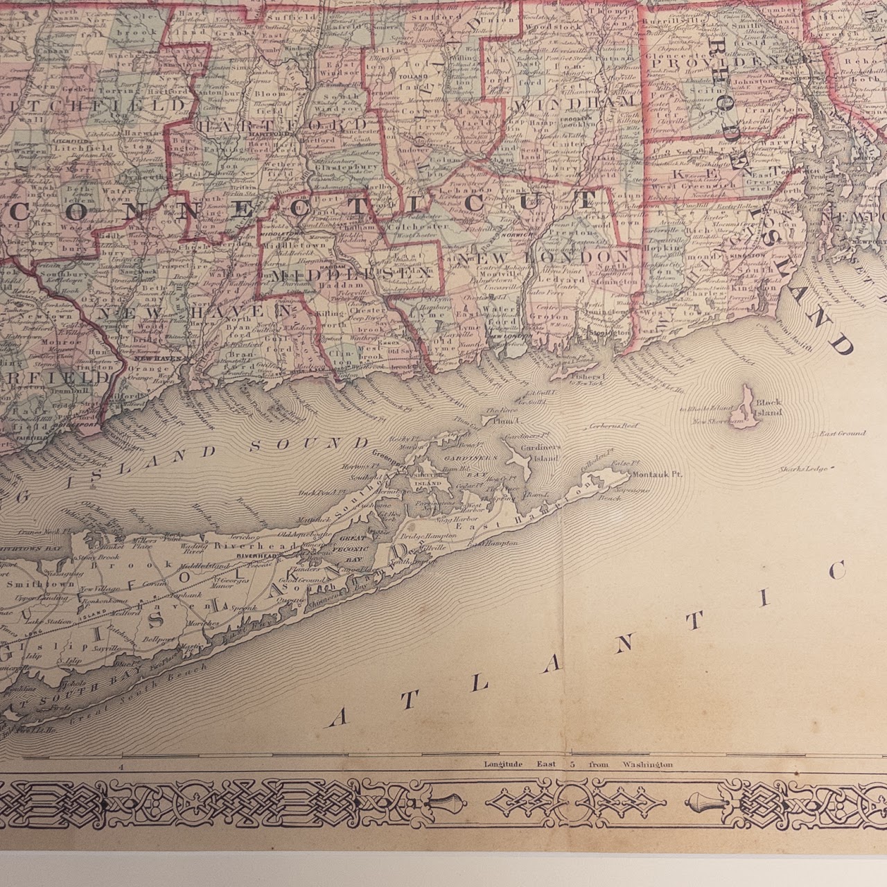 Civil War Era 'Johnson's Massachusetts, Connecticut, and Rhode Island' Map, Circa 1864