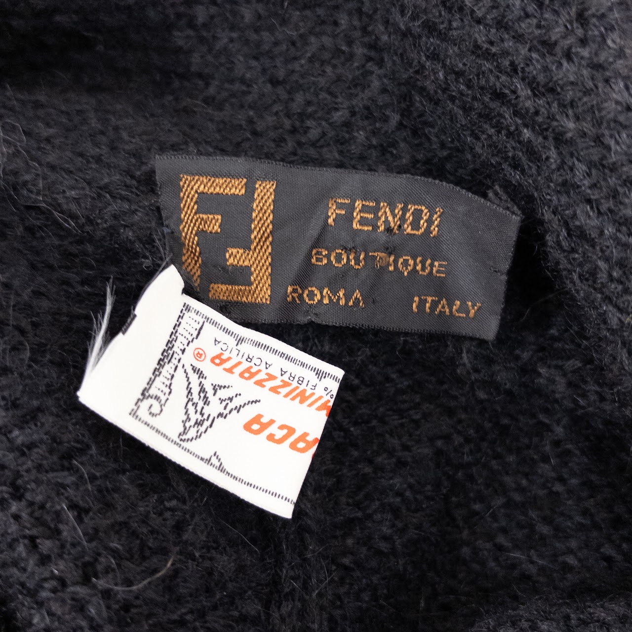 Fendi Vintage Alpaca-Blend Sleeved Poncho