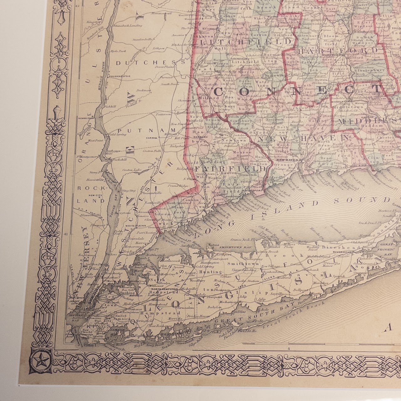 Civil War Era 'Johnson's Massachusetts, Connecticut, and Rhode Island' Map, Circa 1864