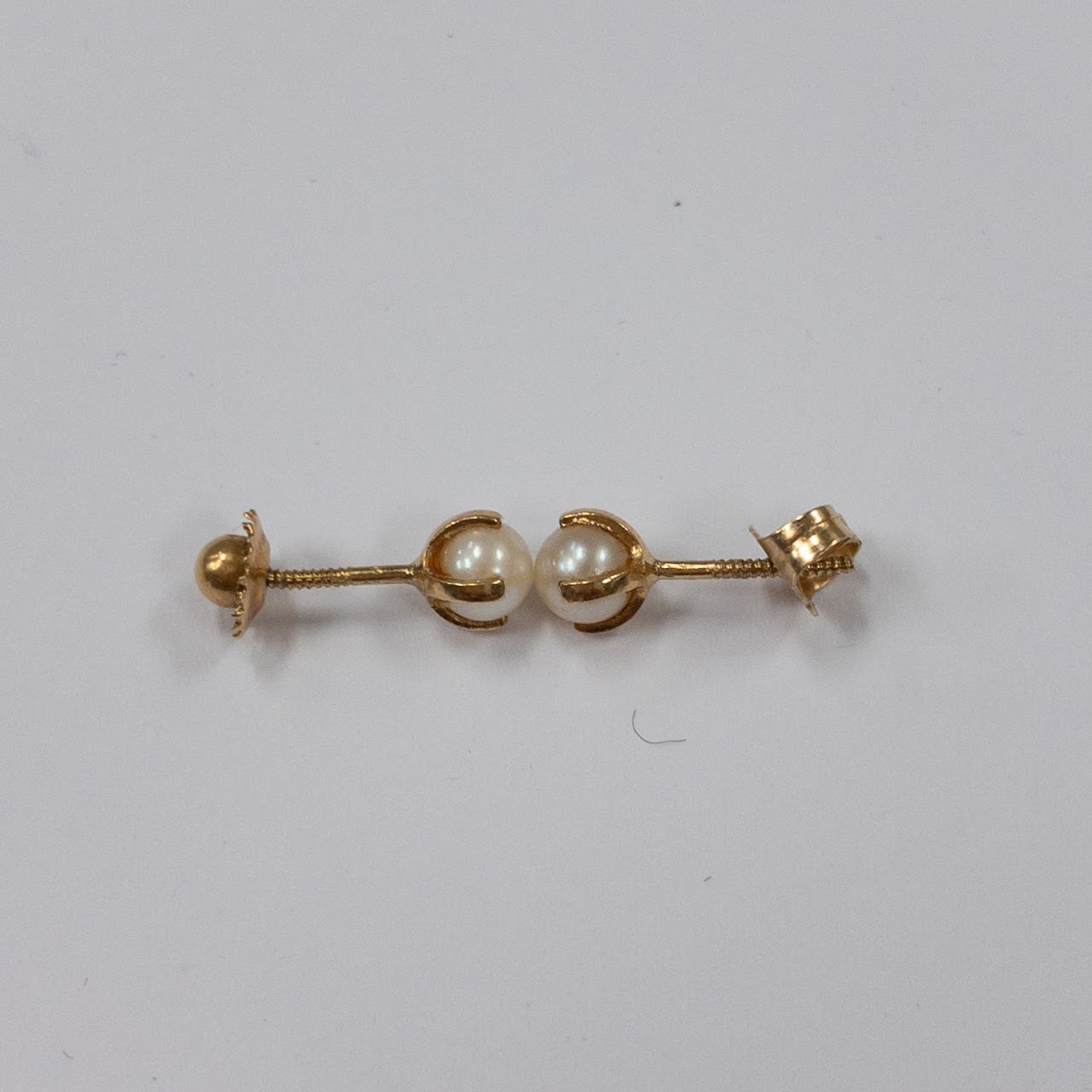 14K Gold and Pearl Stud Earrings