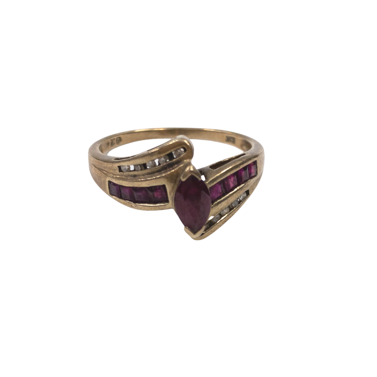 10K Gold Ruby & Diamond Ring