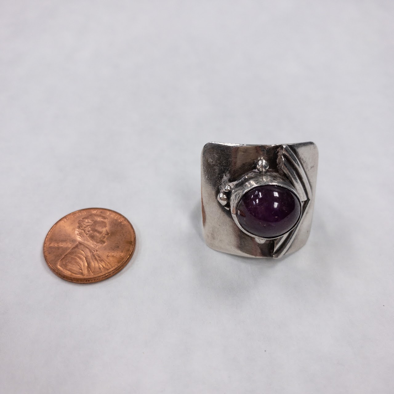 Sterling Silver & Amethyst Square Ring