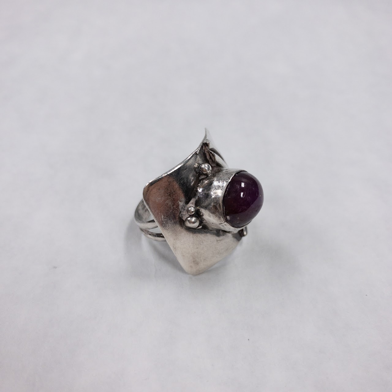 Sterling Silver & Amethyst Square Ring