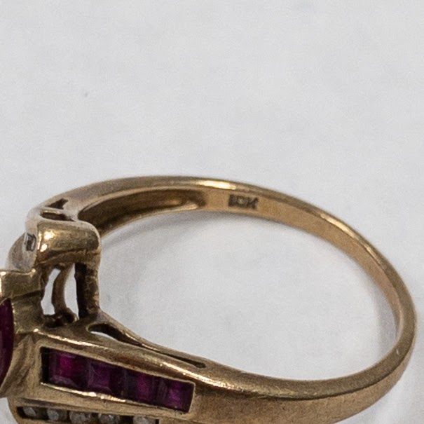 10K Gold Ruby & Diamond Ring