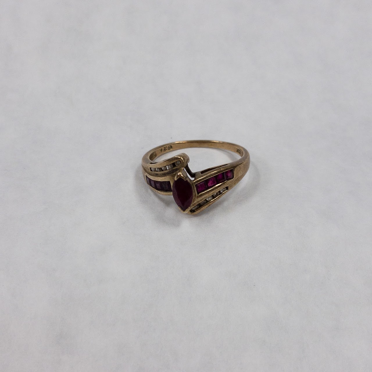 10K Gold Ruby & Diamond Ring