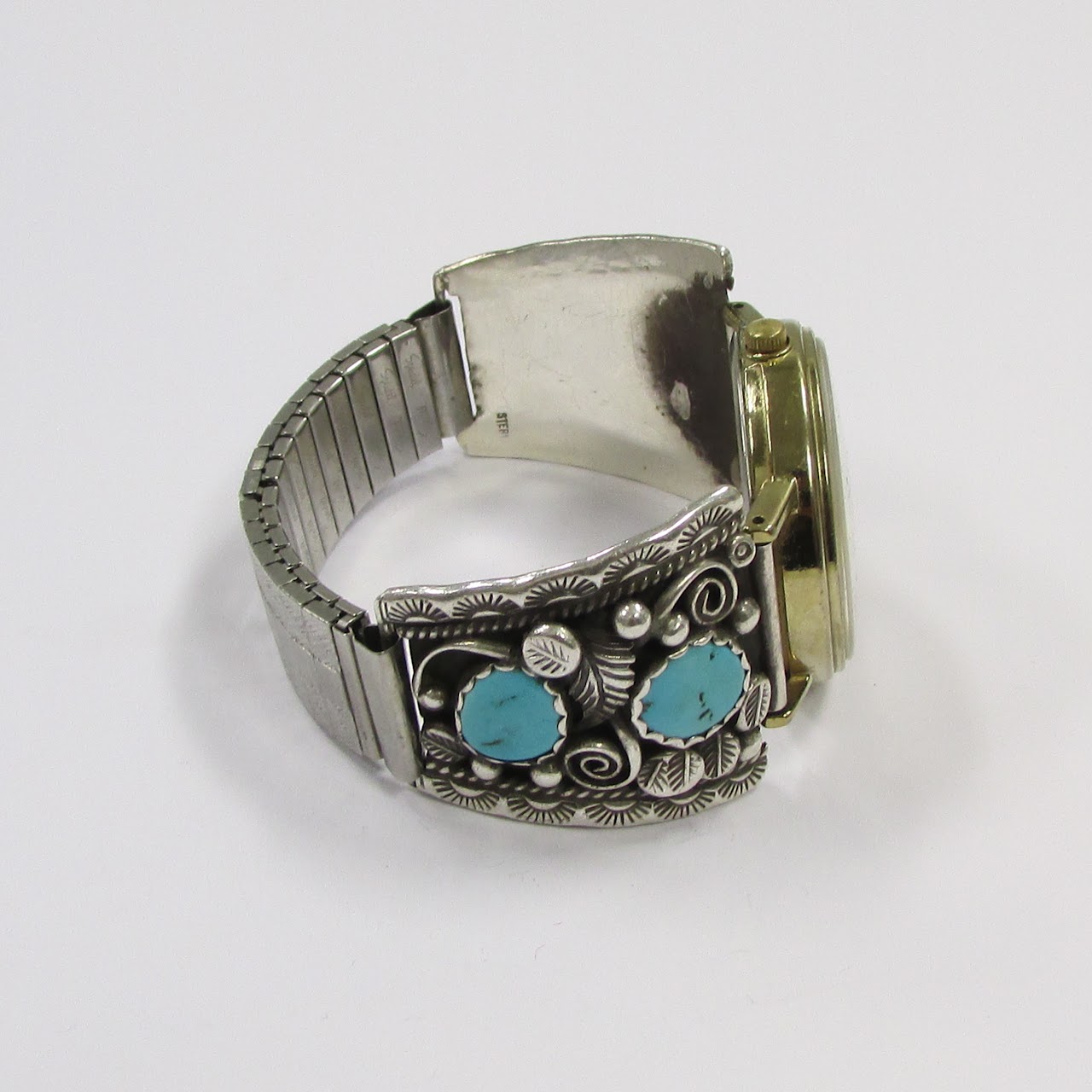 Sterling Silver & Turquoise Bracelet Watch