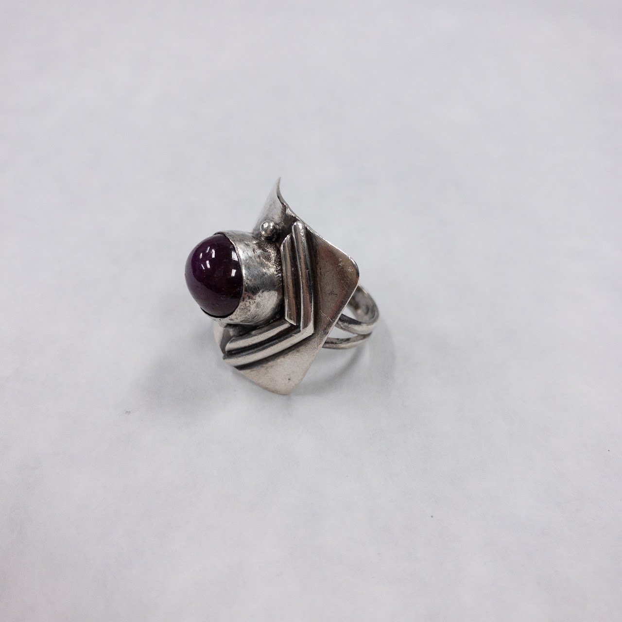 Sterling Silver & Amethyst Square Ring