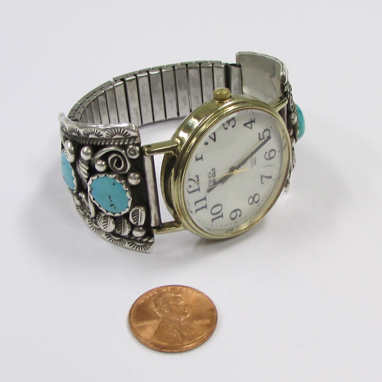 Sterling Silver & Turquoise Bracelet Watch