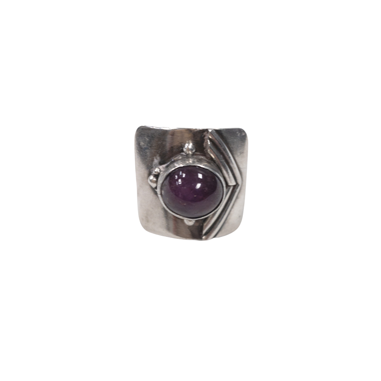 Sterling Silver & Amethyst Square Ring