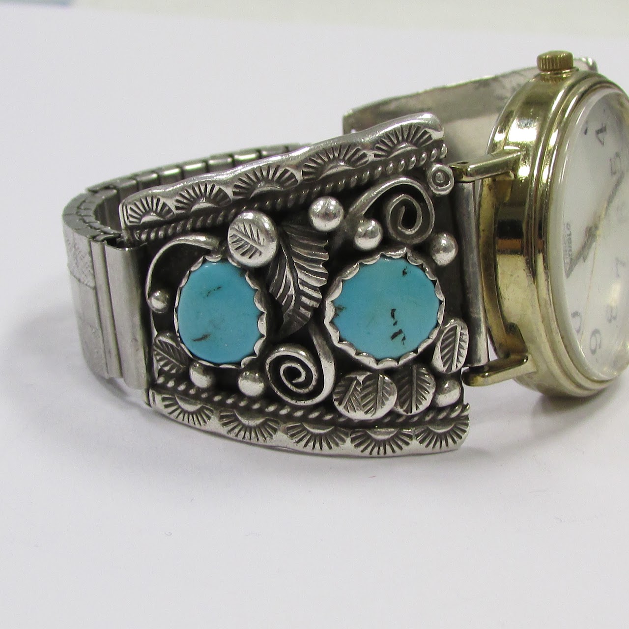 Sterling Silver & Turquoise Bracelet Watch