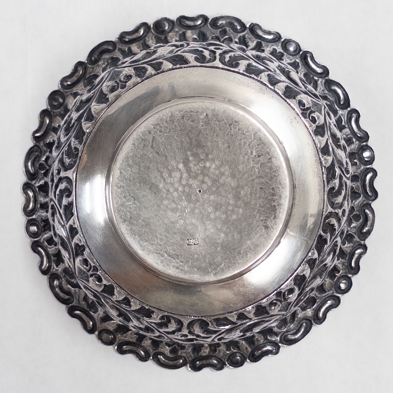 800 Silver Pierced Repoussé Foliate Set of Twelve Bowls