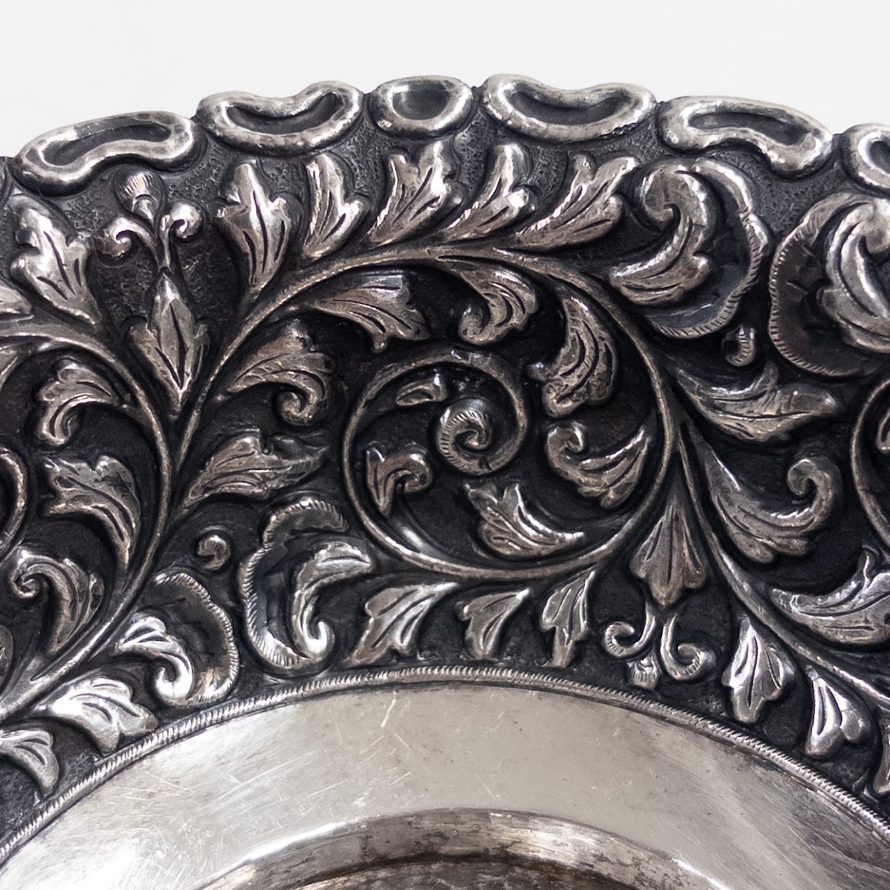 800 Silver Pierced Repoussé Foliate Set of Twelve Bowls